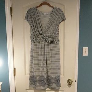 Stretchy striped/ polka dot dress